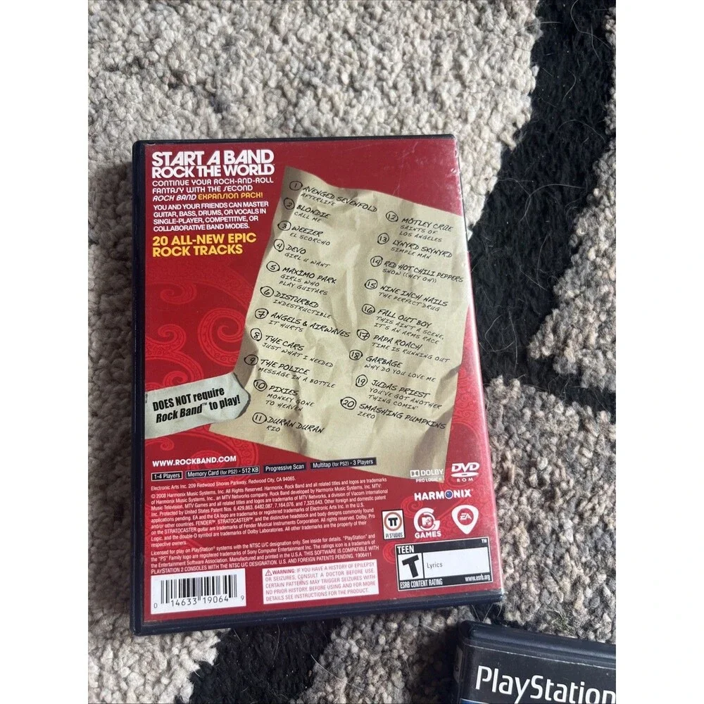 Rock Band 1 and 2 Track Pack 1 and 2 PlayStation 2 Bundle PS2 Complete